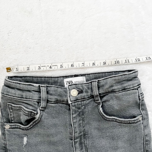 ZARA Gray High Rise Distressed Skinny Ankle Jeans - Picture 12 of 12